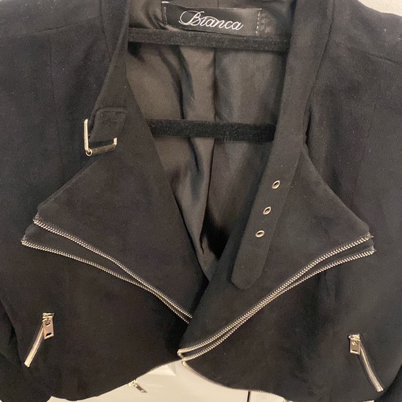 Bianca Black Suede Blazer Size Medium - Picture 3 of 8